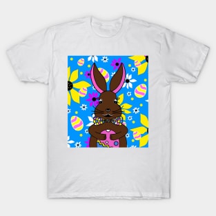 CUTE Easter Bunny Floral With Easter Eggs T-Shirt